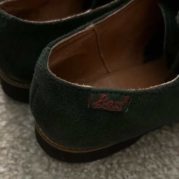 G.H. Bass & Co. Vintage Dark Green Suede Loafers - Picture 3 of 6